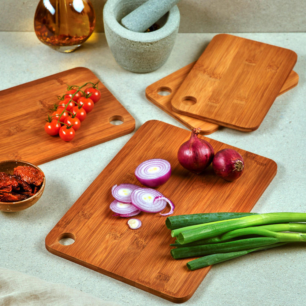 SCHNEIDEBRETT-SET 4-teilig    33/23/4 cm  - Braun, Basics, Holz (33/23/4cm) - Kesper