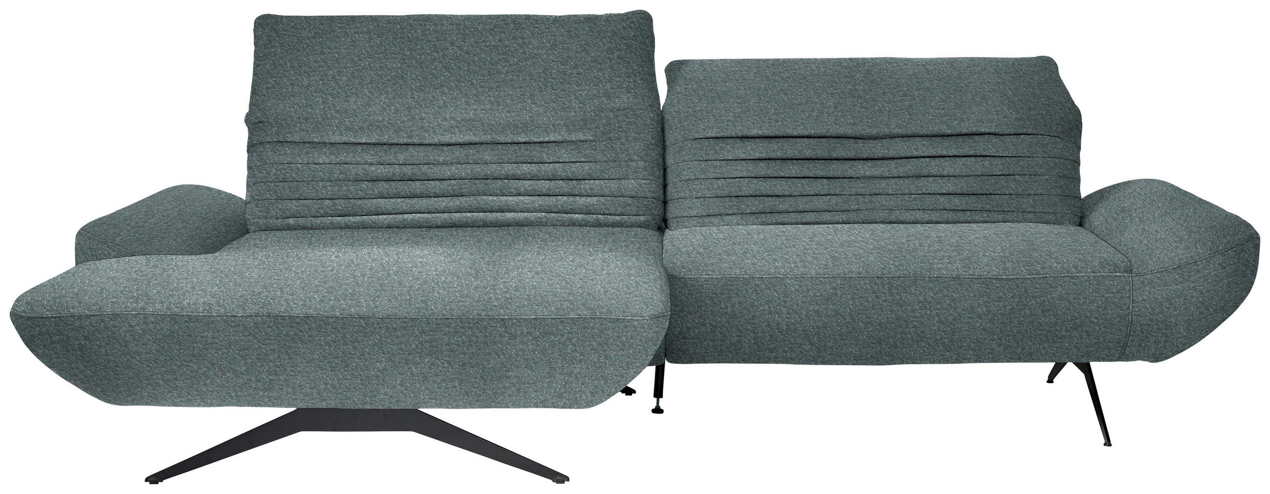 ECKSOFA  in Bouclé Graublau  170-195/280 cm  - Graublau/Schwarz, Design, Textil/Metall (170-195/280cm) - Dieter Knoll