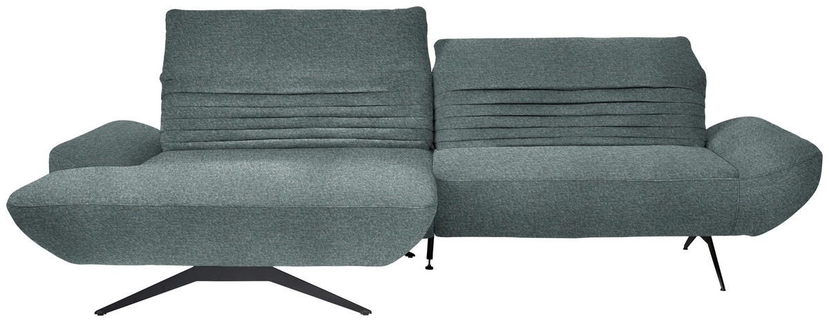 ECKSOFA  in Bouclé Graublau  170-195/280 cm  - Graublau/Schwarz, Design, Textil/Metall (170-195/280cm) - Dieter Knoll
