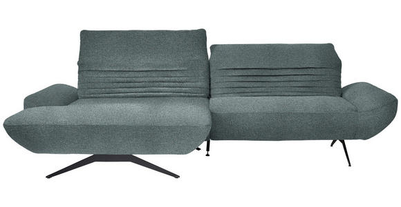 ECKSOFA  in Bouclé Graublau  170-195/280 cm  - Graublau/Schwarz, Design, Textil/Metall (170-195/280cm) - Dieter Knoll
