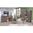 SCHREIBTISCH 160/75/75 cm  in Anthrazit, Hickory  - Anthrazit/Hickory, MODERN, Holzwerkstoff/Metall (160/75/75cm) - Novel