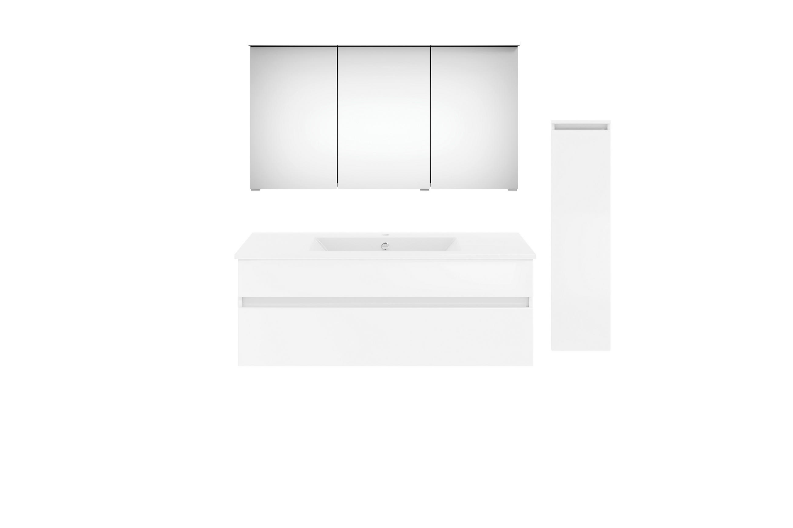 BADEZIMMER  in 150 cm  - Weiß Hochglanz/Weiß, KONVENTIONELL, Keramik/Holzwerkstoff (150cm) - Puris