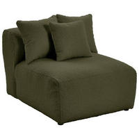 SOFAELEMENT BLOOM Flachgewebe, Teddystoff Olivgrün  - Olivgrün, Trend, Textil (85/70/122cm) - Livetastic