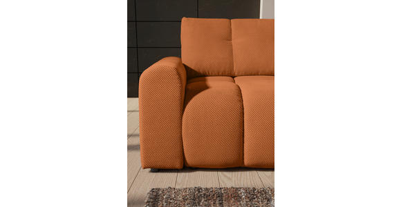ECKSOFA Rostfarben Flachgewebe  - Rostfarben/Schwarz, KONVENTIONELL, Kunststoff/Textil (256/157cm) - Carryhome