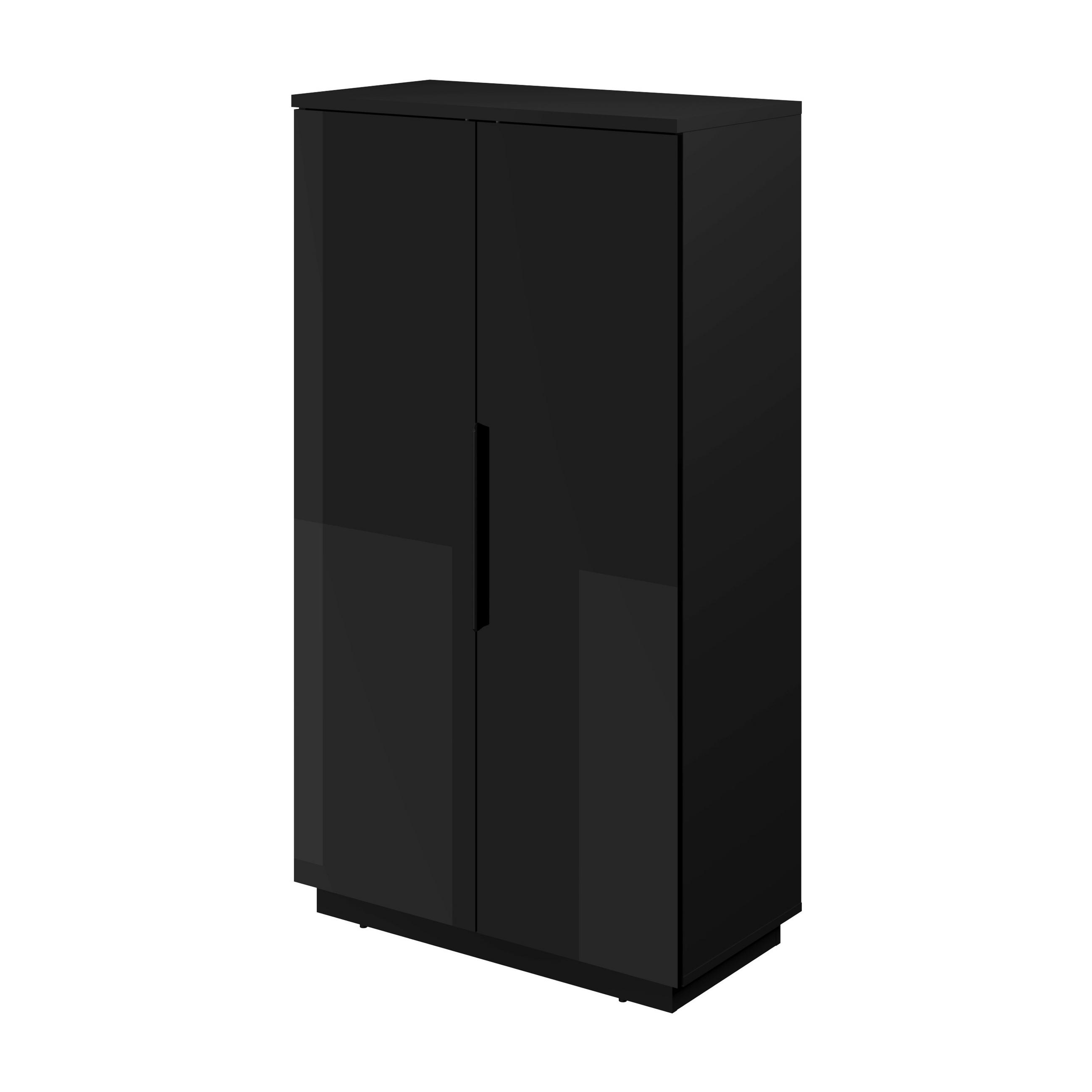 HIGHBOARD Tuluza 80/145,1/40,5 cm  - Schwarz Hochglanz/Schwarz, Design, Holzwerkstoff/Metall (80/145,1/40,5cm) - MID.YOU