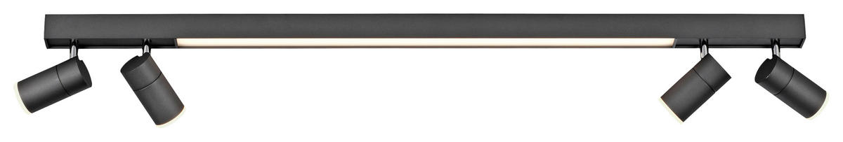 LED-DECKENLEUCHTE Pure-Lines 120/19/15 cm   - Schwarz, Design, Kunststoff/Metall (120/19/15cm) - Neuhaus PURE