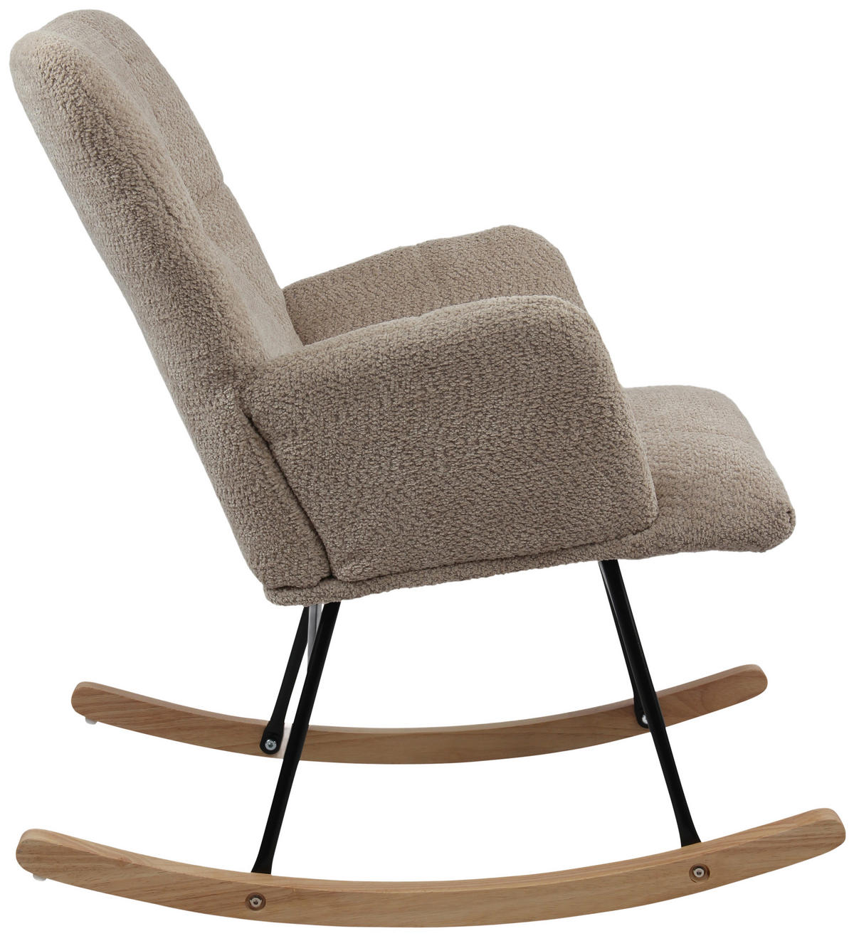 SCHAUKELSTUHL in Bouclé Braun  - Braun/Naturfarben, Basics, Holz/Textil (62/90/52cm) - P & B
