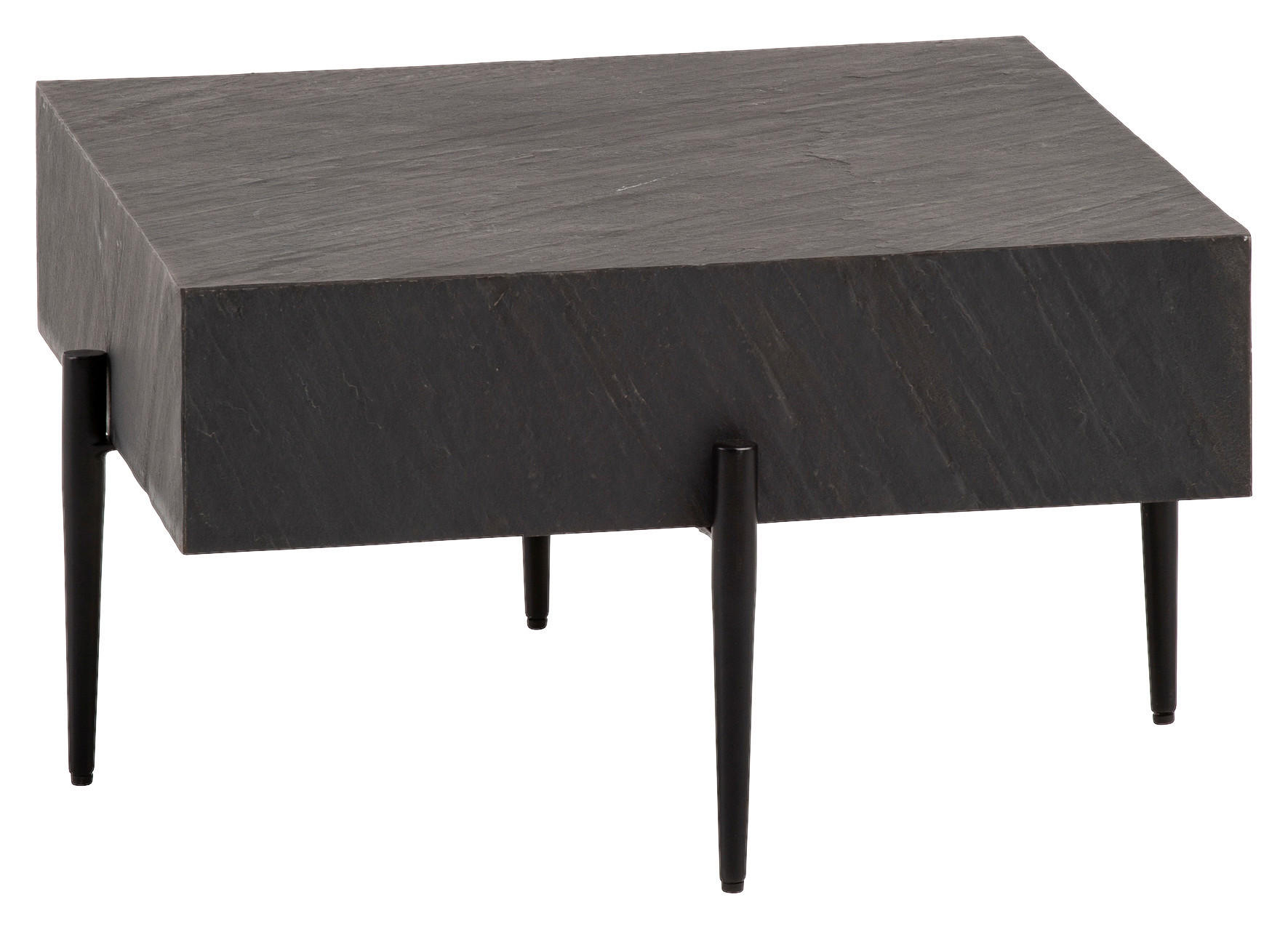 SOFFBORD i trä, plast, trämaterial 64/64/35 cm  - svart/antracit, Design, metall/trämaterial (64/64/35cm) - MID.YOU