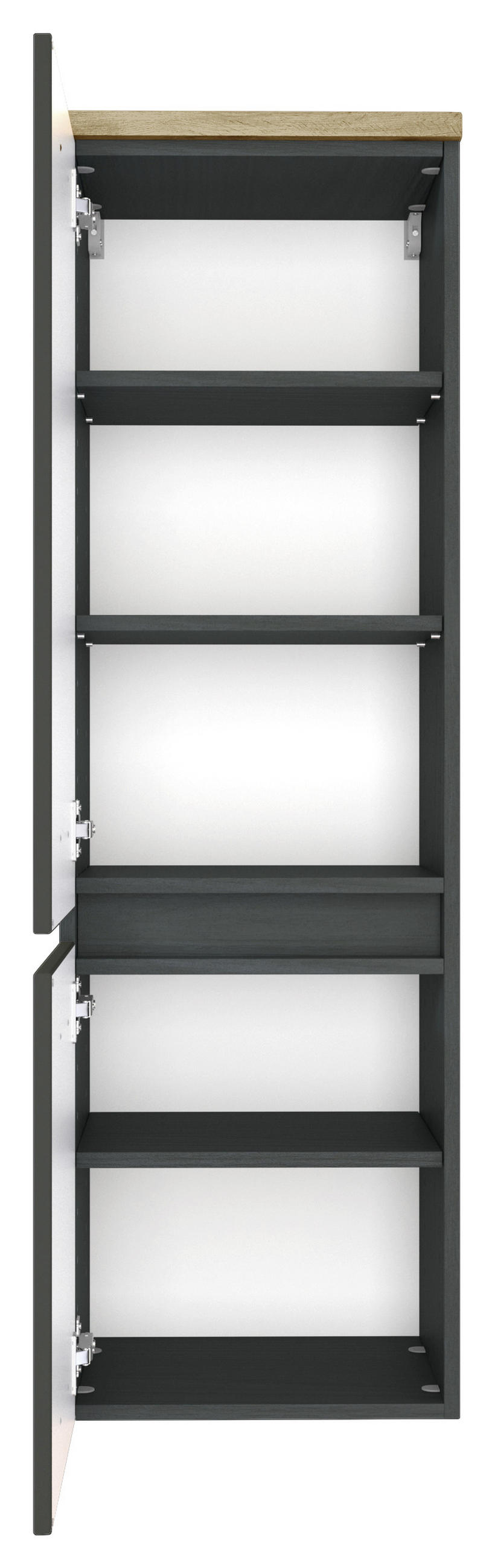 MIDISCHRANK 40/130/35 cm  - Eichefarben/Silberfarben, Basics, Holzwerkstoff/Kunststoff (40/130/35cm) - Held