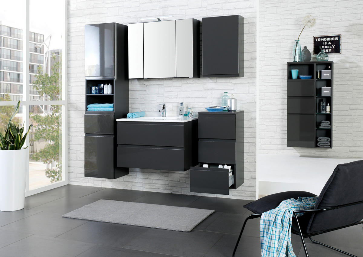 UNTERSCHRANK  - Graphitfarben/Grau, Design, Holzwerkstoff (40/79/35cm) - Held