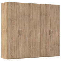 DREHTÜRENSCHRANK 251/223/60 cm,  in Sonoma Eiche, 5 Tür(en)  - Silberfarben/Sonoma Eiche, Design, Holzwerkstoff/Kunststoff (251/223/60cm) - Novel