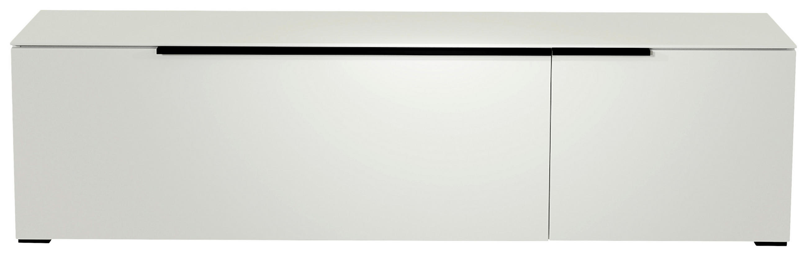 LOWBOARD Schwarz, Weiss  160/43/45 cm  - Weiss/Schwarz, Design, Glas/Holzwerkstoff (160/43/45cm) - Moderano