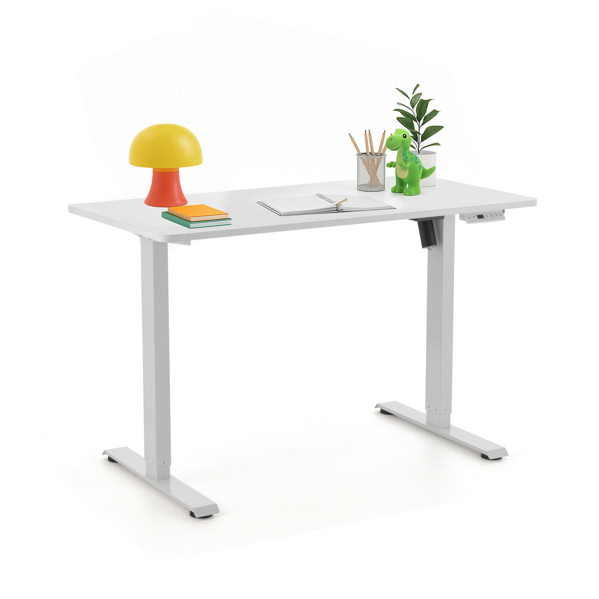 SCHREIBTISCH 120/60/72-118 cm  in Weiß  - Weiß, MODERN, Holz/Metall (120/60/72-118cm) - MID.YOU