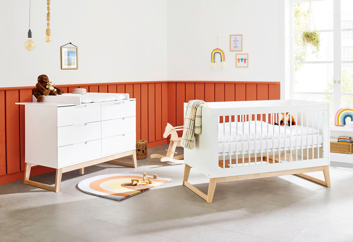 BABYZIMMER PINOLINO BRIDGE  - Eschefarben/Weiß, Design, Holz/Holzwerkstoff - Pinolino