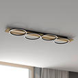 LED-DECKENLEUCHTE 125/38/6,8 cm   - Schwarz, Design, Holz/Kunststoff (125/38/6,8cm) - Novel