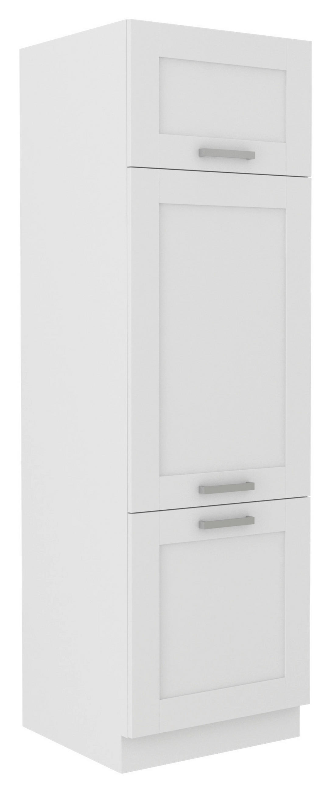 GERÄTEUMBAUSCHRANK 60/200/57 cm  in Weiß  - Silberfarben/Weiß, ROMANTIK / LANDHAUS, Holzwerkstoff/Metall (60/200/57cm) - MID.YOU