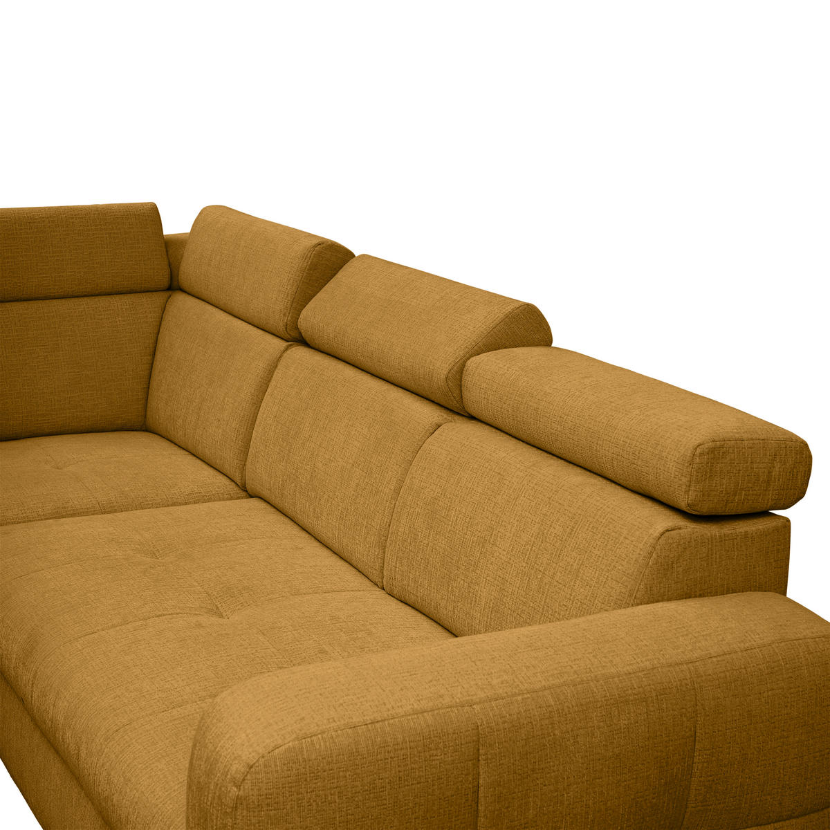 ECKSOFA inkl. Funktionen Senfgelb Samt  - Senfgelb, Natur, Holz/Textil (206/261cm) - Venda