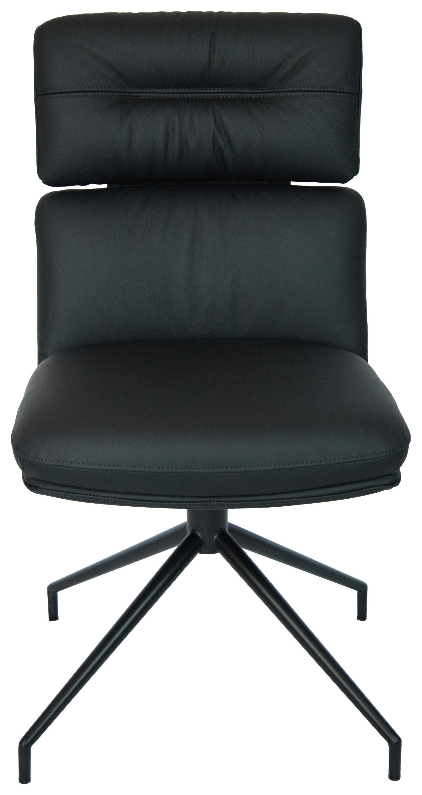 STUHL  in Eisen Echtleder pigmentiert Metall, Leder  - Schwarz, Design, Leder/Metall (50/92/64,5cm) - Dieter Knoll