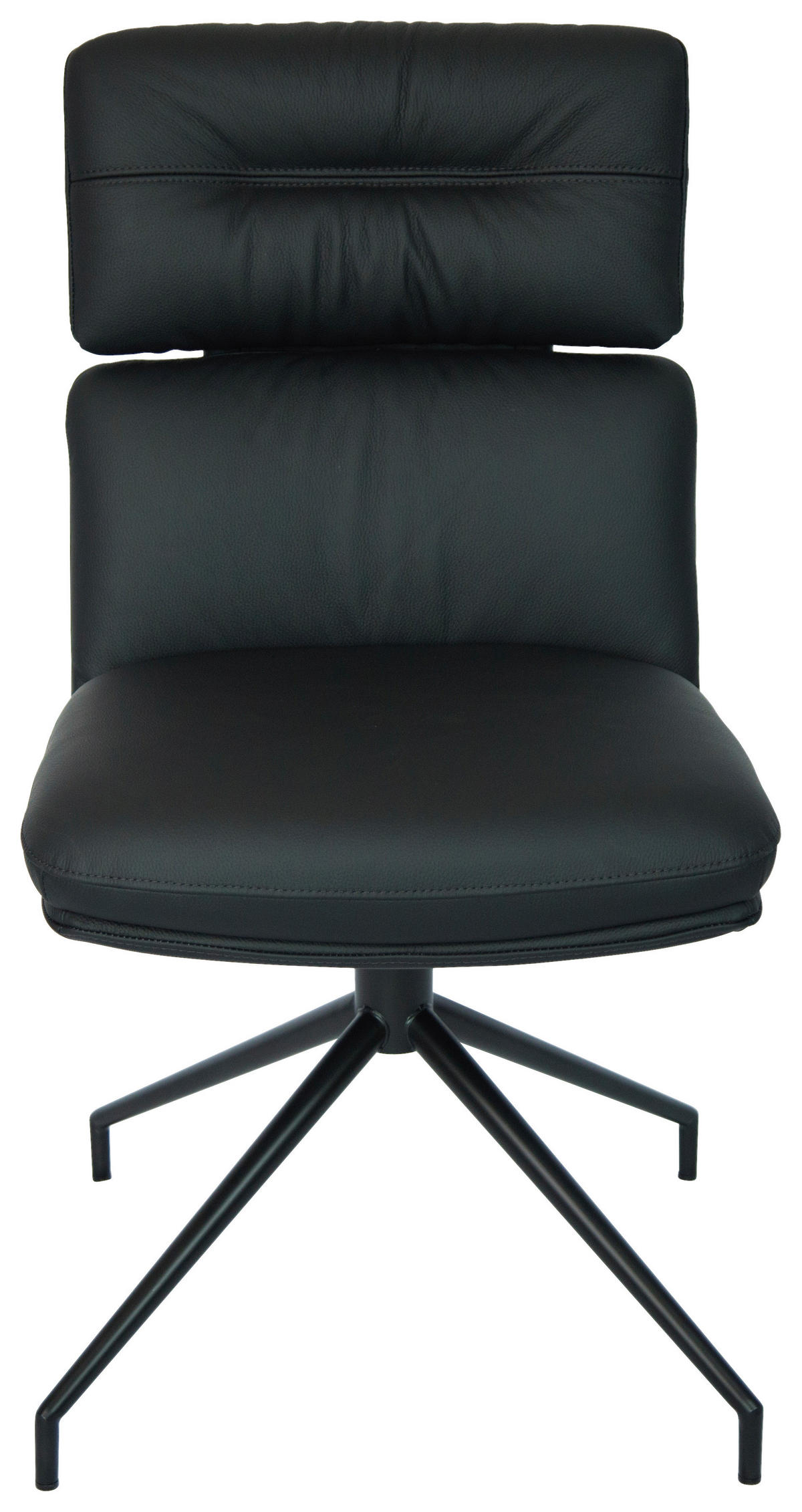 STUHL  in Eisen Echtleder pigmentiert Metall, Leder  - Schwarz, Design, Leder/Metall (50/92/64,5cm) - Dieter Knoll