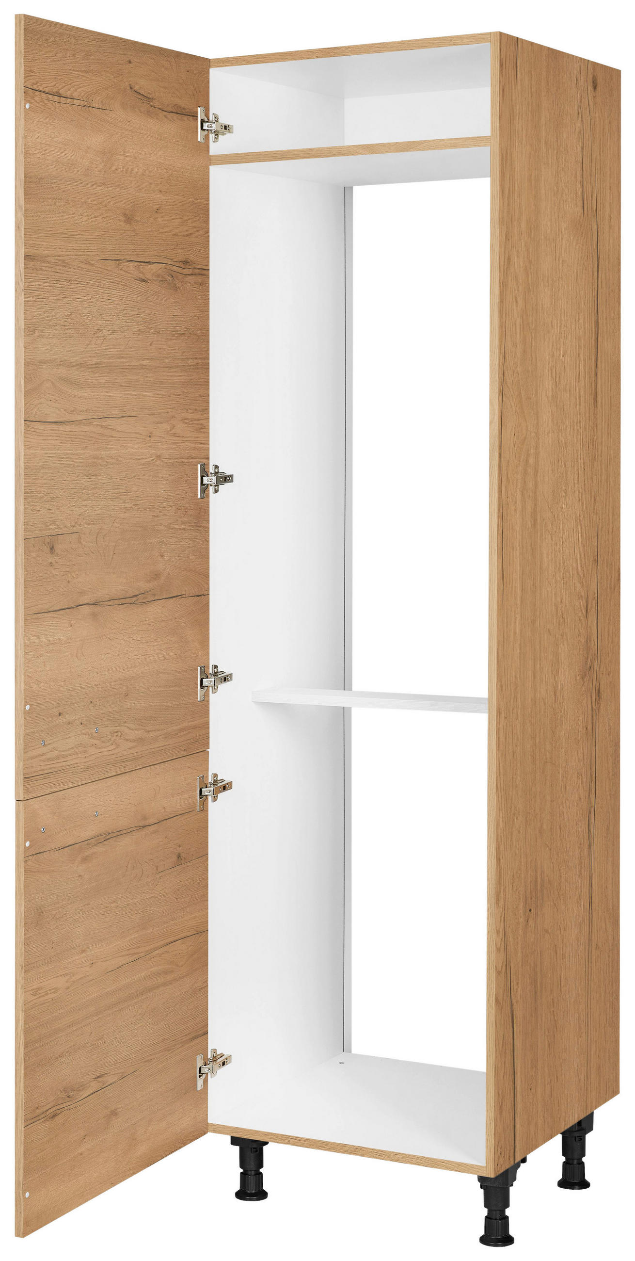 GERÄTEUMBAUSCHRANK 60/216,6/58 cm  in Eichefarben  - Eichefarben/Schwarz, MODERN, Holzwerkstoff/Metall (60/216,6/58cm) - Nobilia