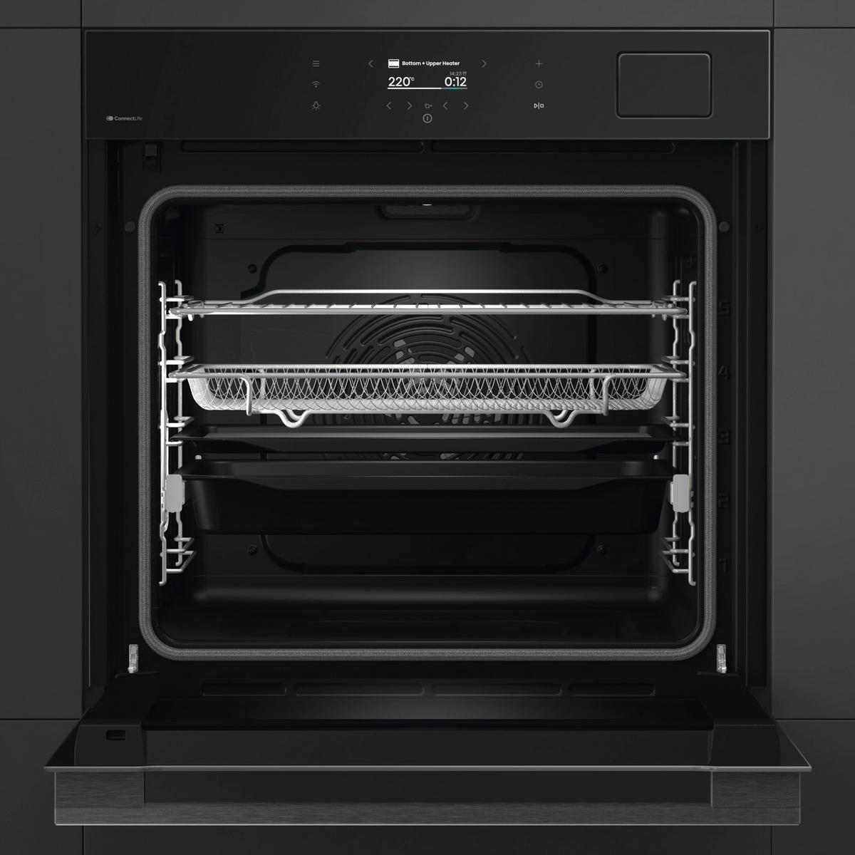 DAMPFBACKOFEN BAS614P8B  - Schwarz, Basics, Glas/Metall (59,5/59,5/56,4cm) - Hisense