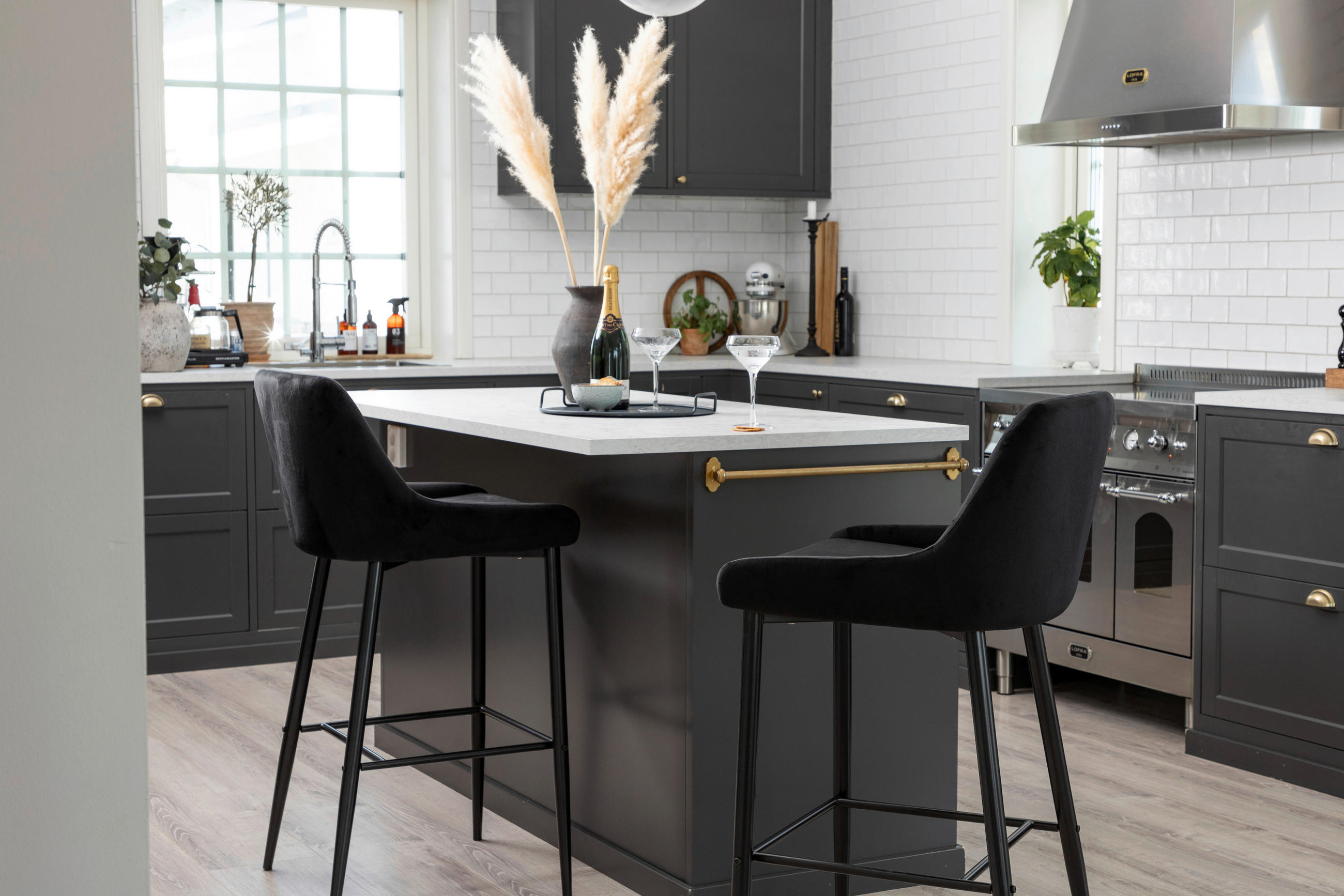 BARPALL SET i svart  - svart, Design, metall/textil (48/105/57cm) - Livetastic
