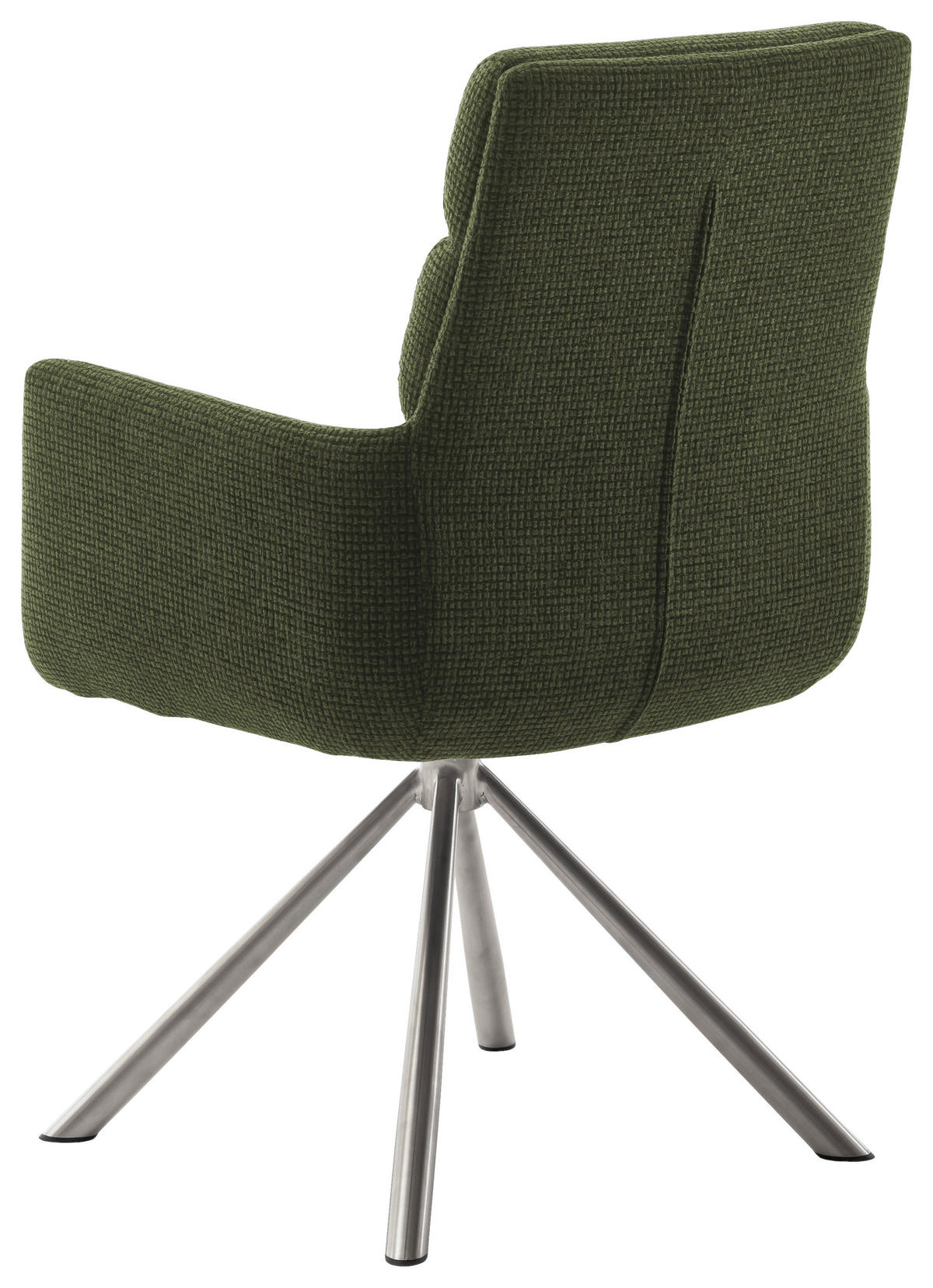 ARMLEHNSTUHL  in Edelstahl Webstoff  - Edelstahlfarben/Olivgrün, Design, Textil/Metall (61/90/64cm) - Dieter Knoll