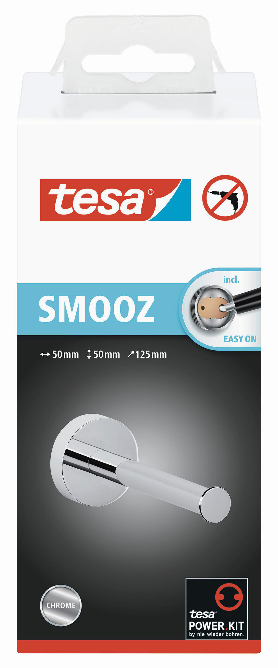 TOILETTENPAPIERHALTER - Chromfarben, Basics, Metall (5/5/12cm) - Tesa