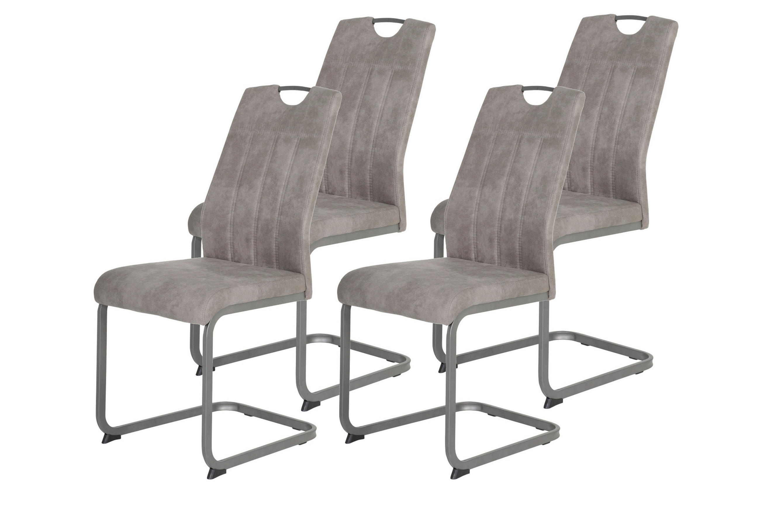 P & B Schwingstuhl-Set Christina Grau 44x61x98 cm