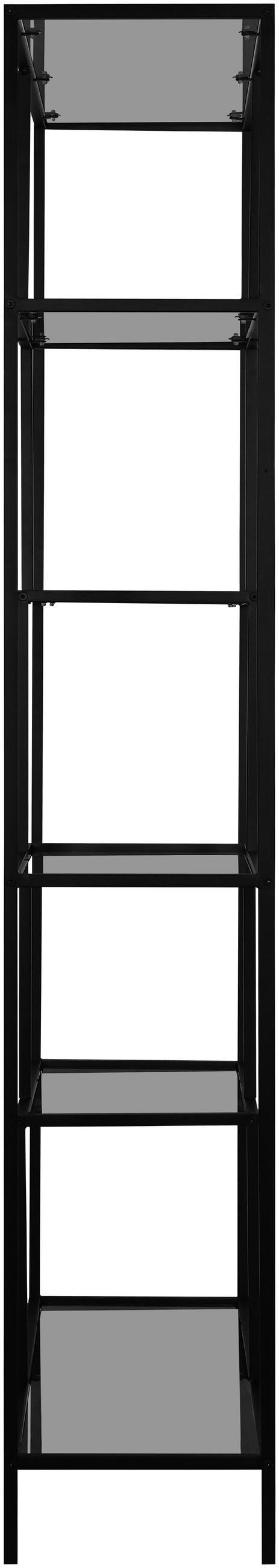 POLC 80/180/30 cm szürke, fekete  - fekete/szürke, Basics, Üveg/fém (80/180/30cm) - Xora