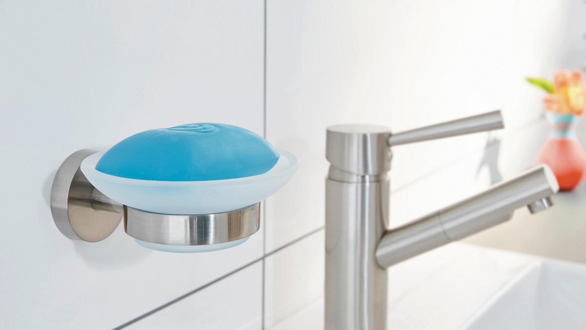 SEIFENSCHALE - Edelstahlfarben, Basics, Glas/Metall (5,2/11/13cm) - Tesa