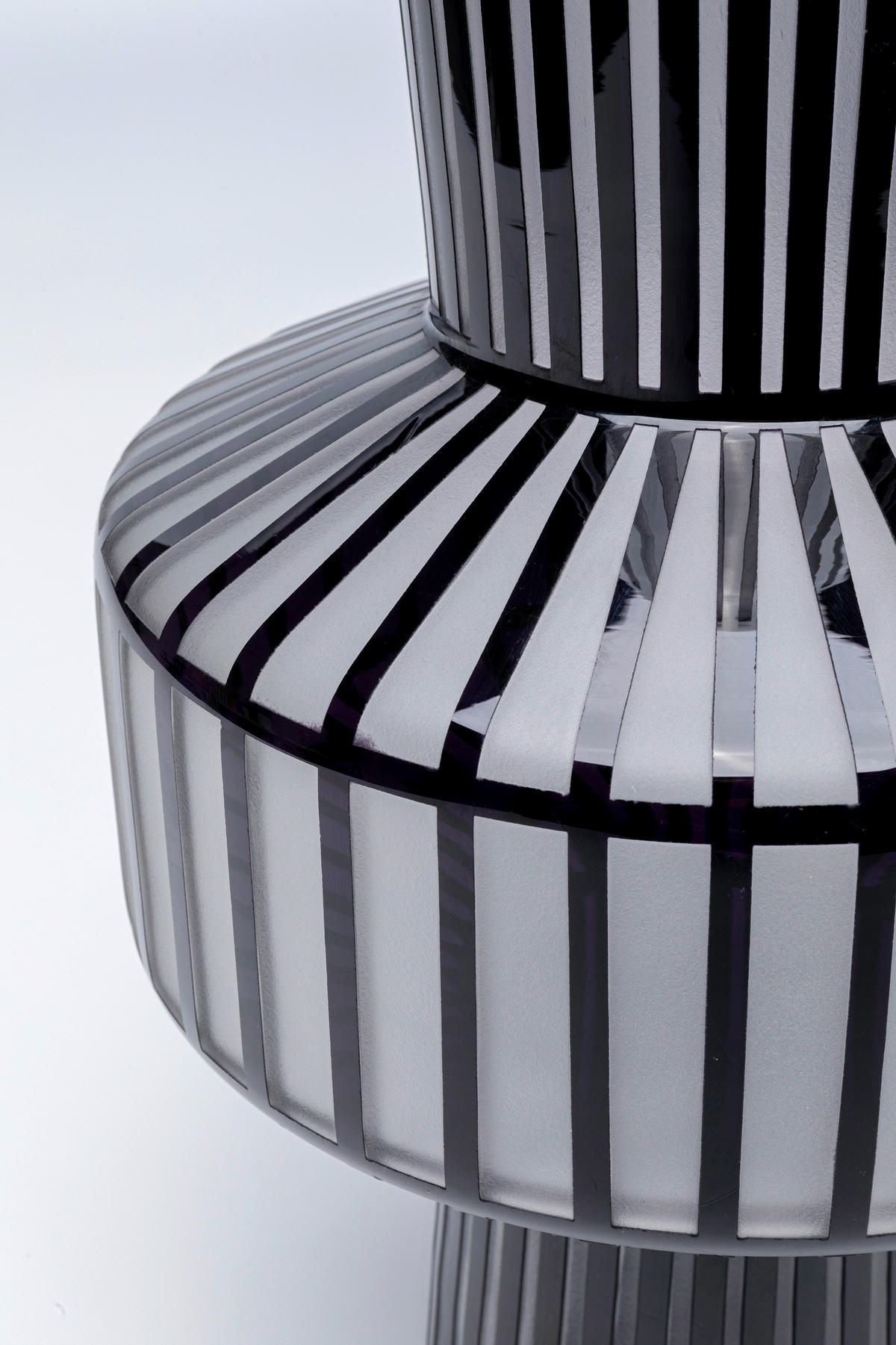 VASE 42 cm  - Hellgrau/Schwarz, Design, Glas (23/42/23cm)