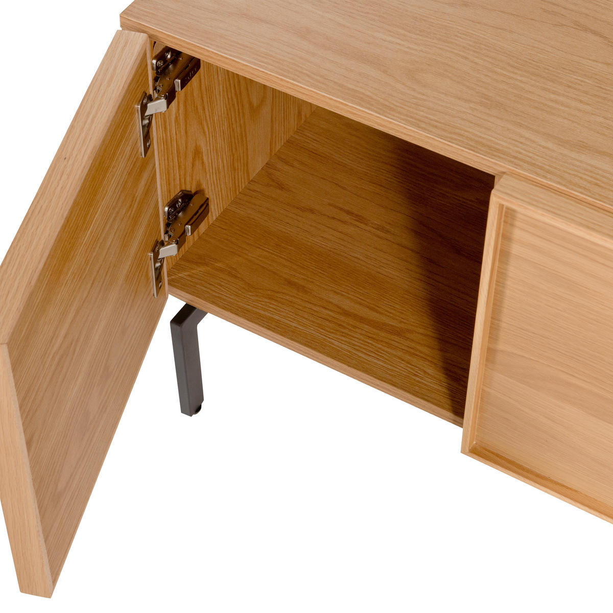 LOWBOARD TOURS 180/51/42 cm 2 Schublade(n) stehend  - Schwarz/Naturfarben, Design, Holzwerkstoff/Metall (180/51/42cm) - Livetastic