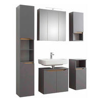 BADEZIMMER 5-teilig  in 125 cm  - Eichefarben/Dunkelgrau, KONVENTIONELL, Glas/Holzwerkstoff (125cm) - Pelipal