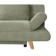 SCHLAFSOFA mit Schlafen auf Sitzhöhe, haustierfreundlicher Bezug Cord Olivgrün - Buchefarben/Olivgrün, KONVENTIONELL, Holz/Textil (200/75/85cm) - Carryhome