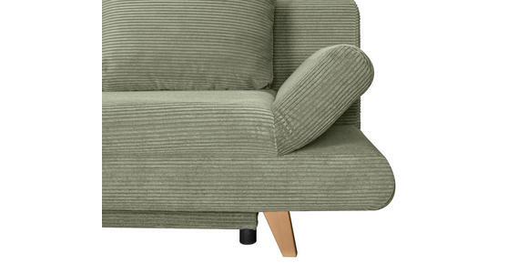 SCHLAFSOFA mit Schlafen auf Sitzhöhe, haustierfreundlicher Bezug Cord Olivgrün - Buchefarben/Olivgrün, KONVENTIONELL, Holz/Textil (200/75/85cm) - Carryhome