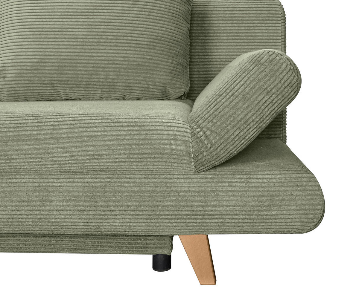 SCHLAFSOFA Cord Olivgrün  - Buchefarben/Olivgrün, KONVENTIONELL, Holz/Textil (200/75/85cm) - Carryhome