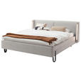 POLSTERBETT Beleuchtung 140/200 cm  in Creme  - Creme/Schwarz, MODERN, Textil/Metall (140/200cm) - Novel