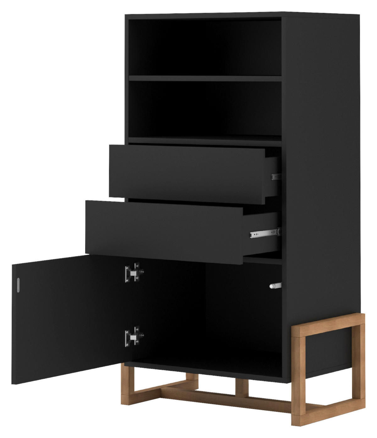 HIGHBOARD  in 63,4/115,7/42 cm  - Buchefarben/Schwarz, Design, Holz/Holzwerkstoff (63,4/115,7/42cm) - MID.YOU