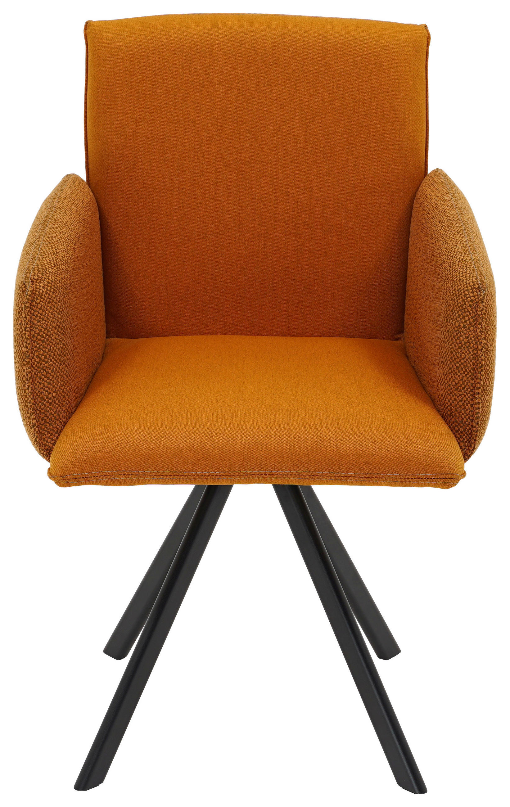 ARMLEHNSTUHL  in Webstoff, Mikrofaser  - Schwarz/Orange, Design, Textil/Metall (60/96/61cm) - Linea Natura
