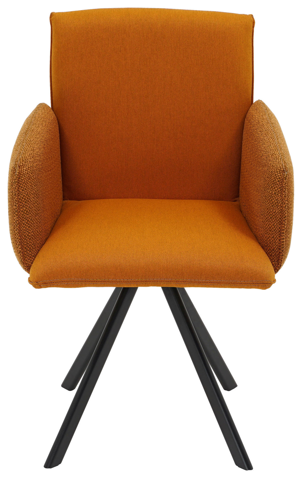 ARMLEHNSTUHL  in Webstoff, Mikrofaser  - Schwarz/Orange, Design, Textil/Metall (60/96/61cm) - Linea Natura