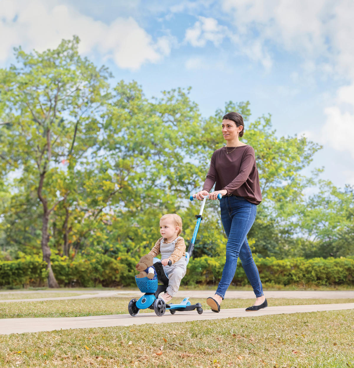 LAUFRAD GO-UP BABY 360 LIGHT 3IN1  - Petrol/Hellblau, LIFESTYLE, Kunststoff/Metall (75/29,5/102,5cm) - GLOBBER