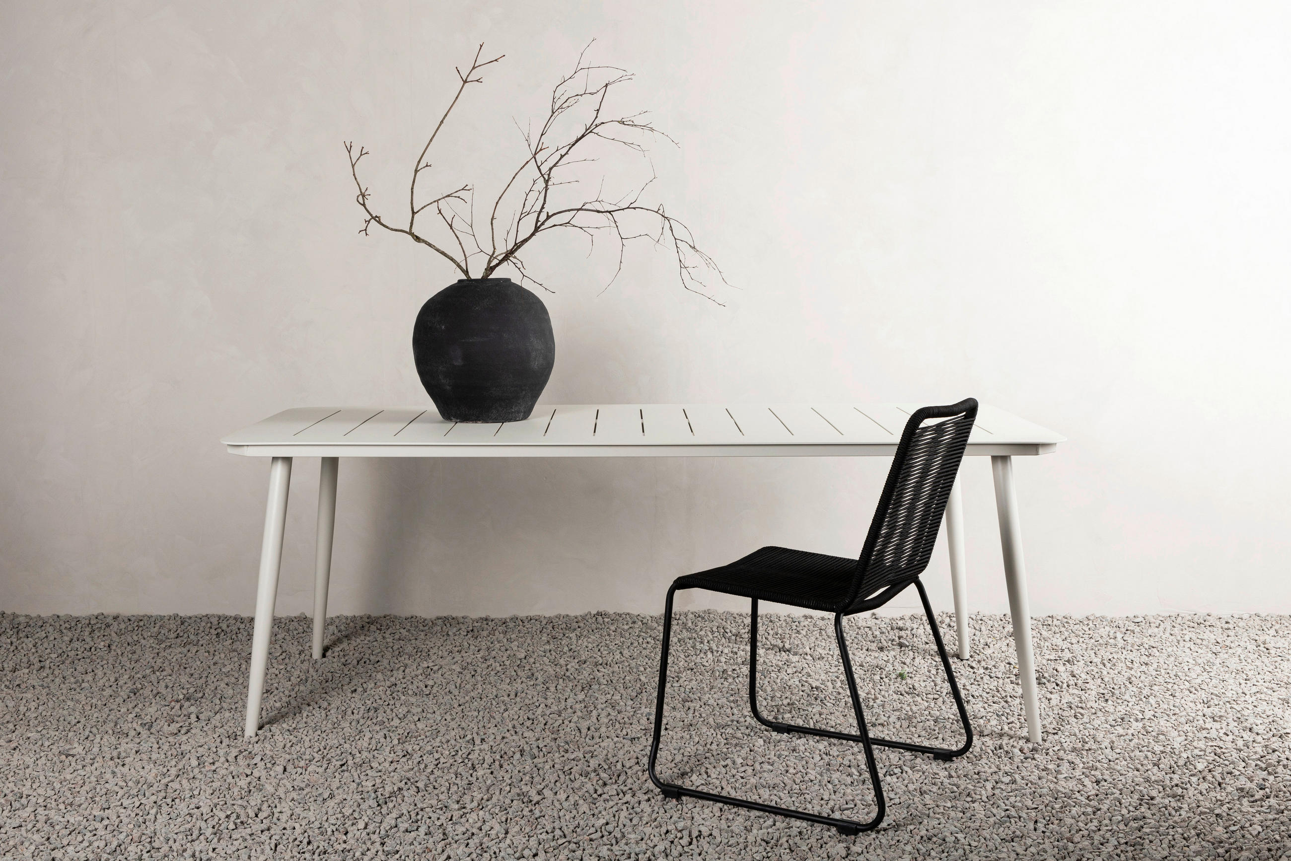 UTEBORD metall rektangulär  - beige, Klassisk, metall (200/90/75cm) - Gardenson