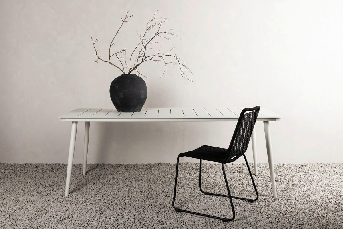 UTEBORD metall rektangulär  - beige, Klassisk, metall (200/90/75cm) - Gardenson