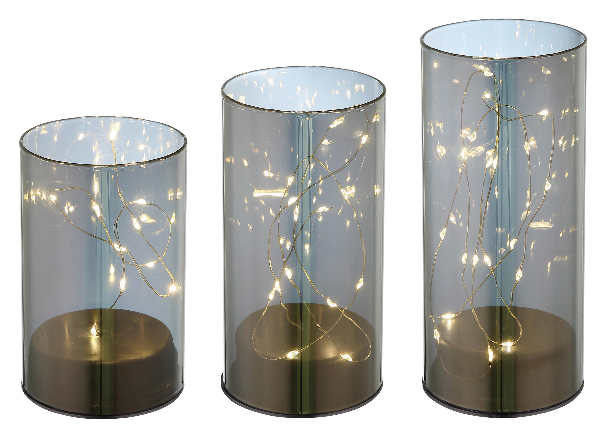 VEIOZĂ CU LED - gri, Konventionell, plastic/sticlă (8/12,5-15-17cm) - Globo