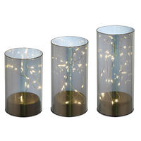 LED-TISCHLEUCHTE - Grau, Konventionell, Glas/Kunststoff (8/12,5-15-17cm) - Globo
