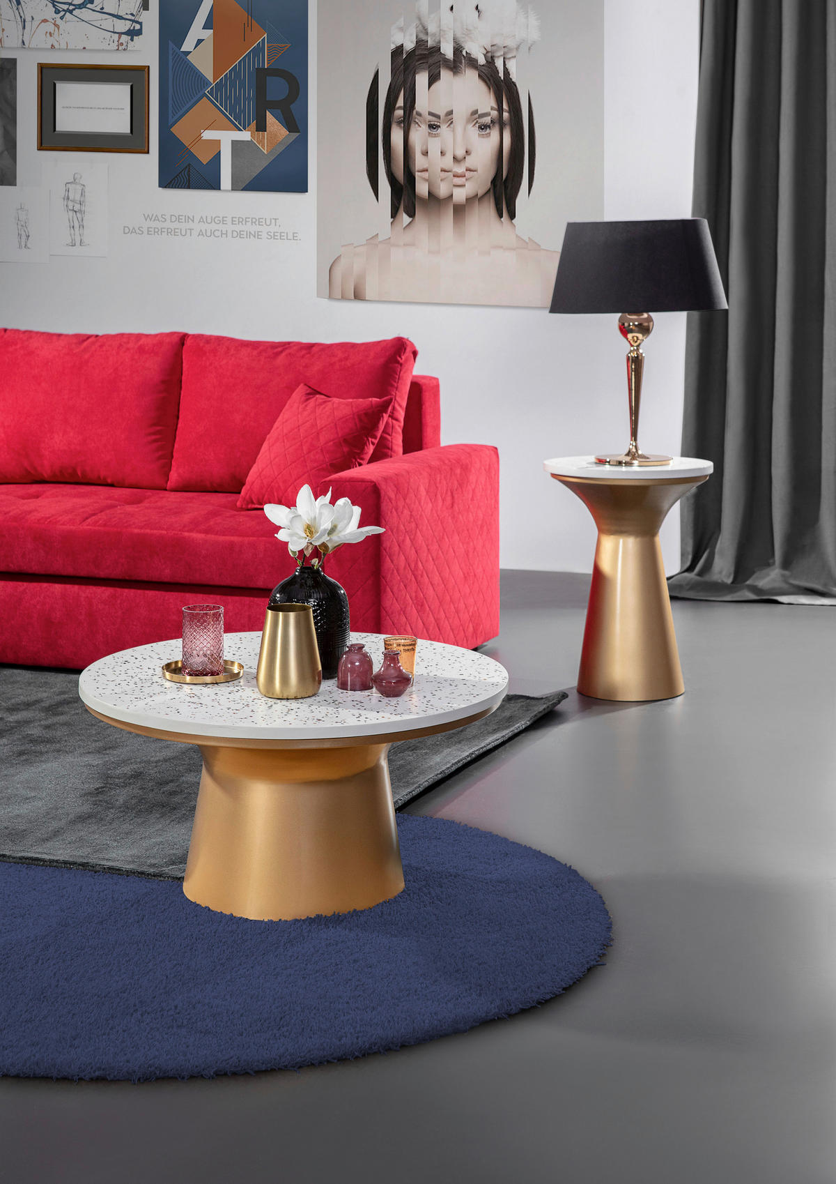 ECKSOFA Rot Flachgewebe  - Rot/Schwarz, KONVENTIONELL, Kunststoff/Textil (176/243cm) - MID.YOU