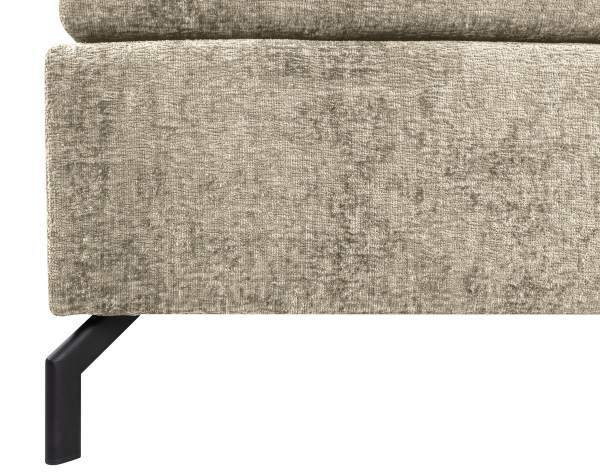 BOXSPRINGBETT 140/200 cm  in Hellbraun  - Hellbraun/Schwarz, Design, Textil/Metall (140/200cm) - Esposa