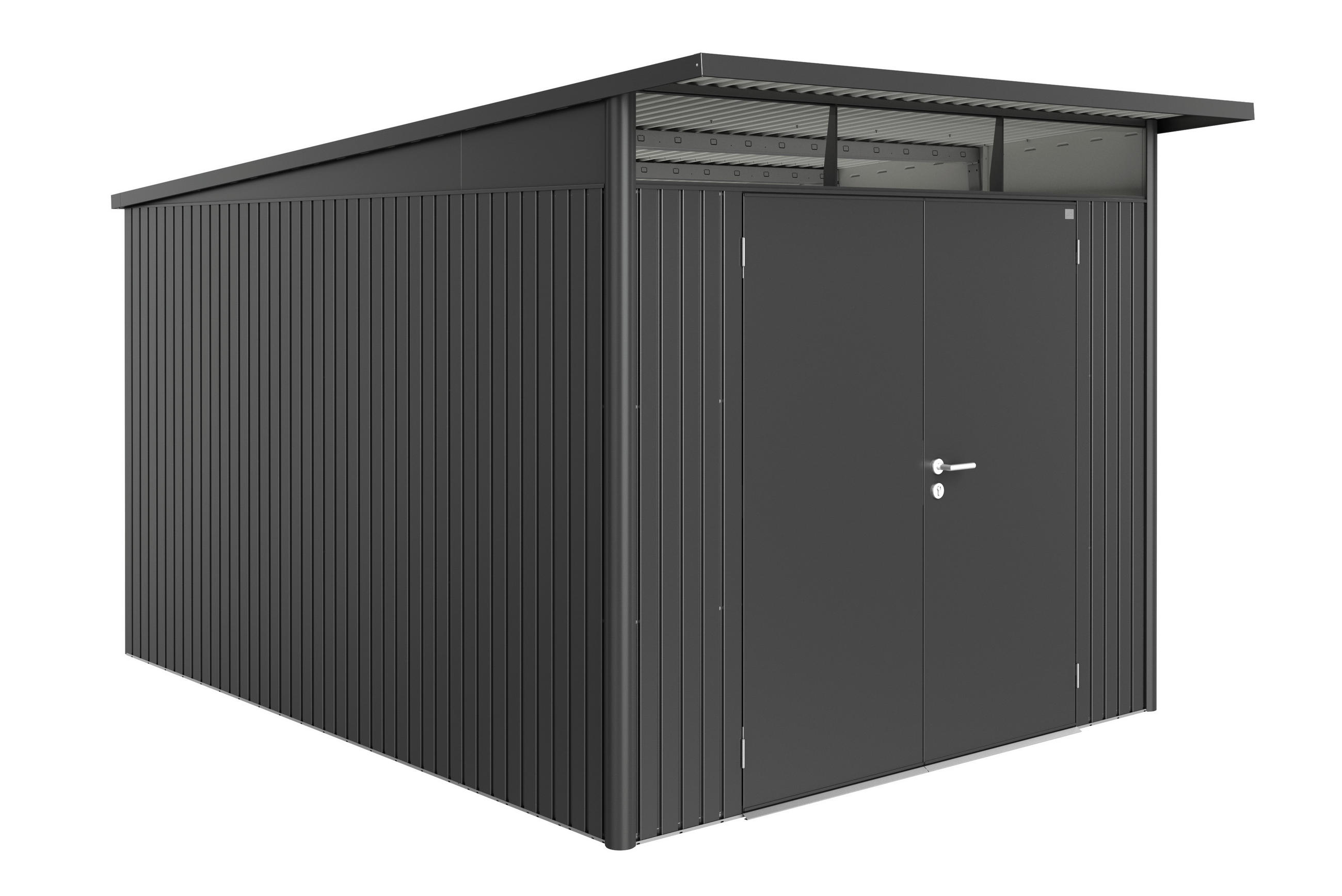 GERÄTEHAUS 260/222/380 cm  - Dunkelgrau, Basics, Metall (260/222/380cm) - Biohort