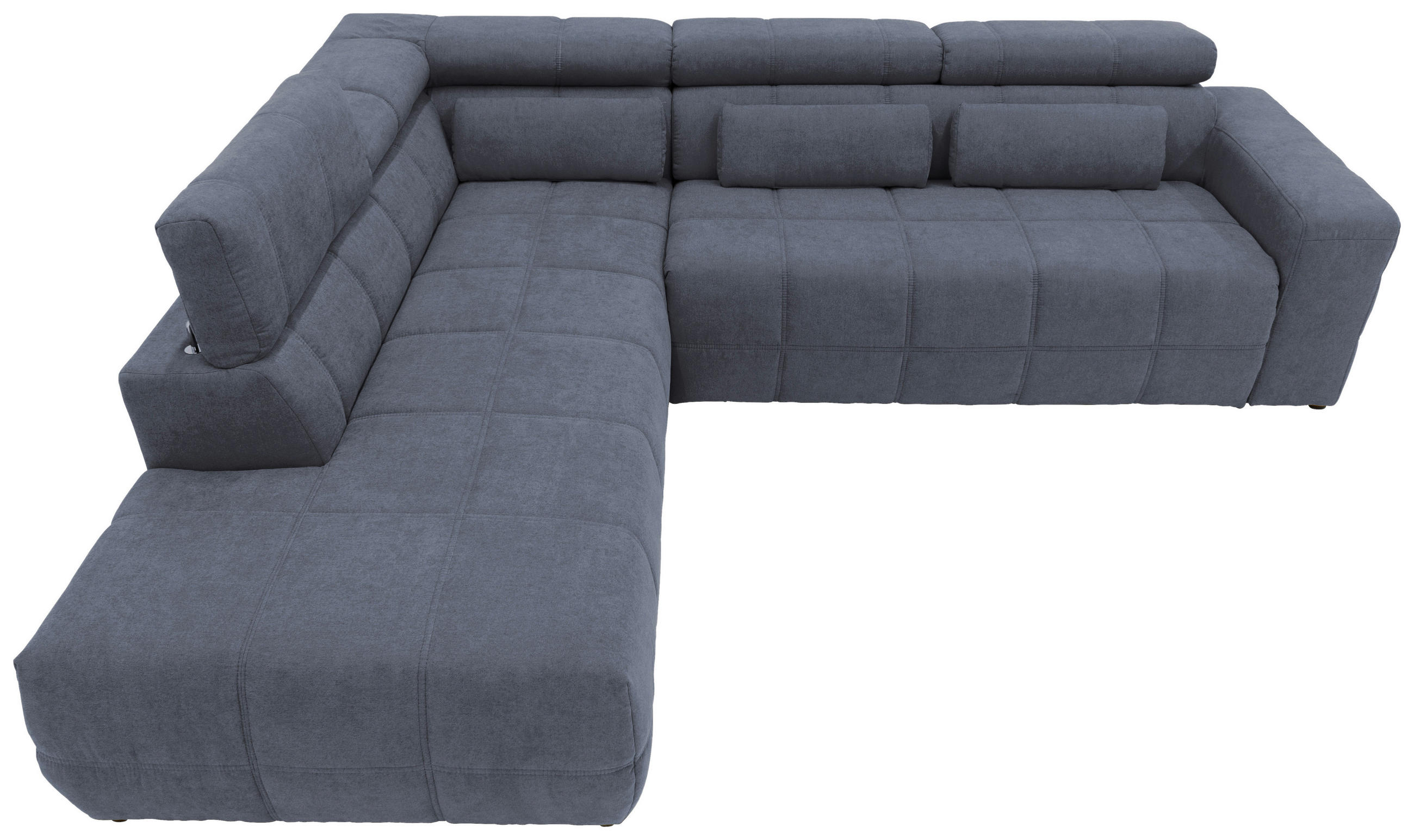 ECKSOFA Dunkelgrau Mikrofaser - Dunkelgrau/Schwarz, Design, Kunststoff/Textil (228/275cm)